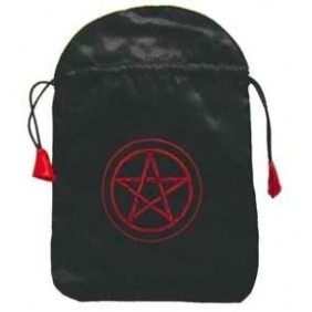 Bourse satin noir pentacle