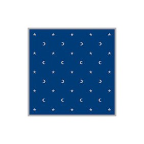 Tapis bleu 80 x 80 cm - Lunes et étoiles