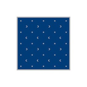 Tapis bleu 80 x 80 cm - Lunes et étoiles